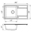 Кухонная мойка FLORENTINA липси 860 антрацит