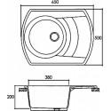 Мойка GRANFEST Rondo GF-R650L (650х500) Черный 308 с крылом 427554