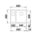 Кухонная мойка BLANCO SUBLINE 340/160-U SILGRANIT антрацит (чаша справа) с отв.арм. InFino (арт.523558)