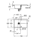 Кухонная мойка GROHE K400 черный гранит 31639AP0