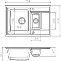Кухонная мойка FLORENTINA Липси 760К грей