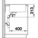 Кухонная мойка BLANCO SUBLINE 340/160-F отводная арматура InFino® антрацит гранит 523568