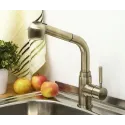 Смеситель WASSERKRAFT А8237 с выдвижной лейкой светлая бронза