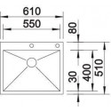 Кухонная мойка BLANCO Zerox 550-IF/A нержавеющая сталь 521638