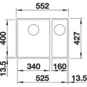 Кухонная мойка BLANCO SUBLINE 340/160-F отводная арматура InFino® антрацит гранит 523568