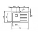 Мойка кухонная TEKA ZENIT RS15 1B 1D L 78 Полированная (art.115100009)