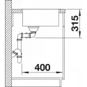 Кухонная мойка BLANCO ANDANO 400/400-IF нерж.сталь зеркальная полировка с отв. арм. InFino (арт.522985)