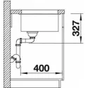 Кухонная мойка BLANCO SUBLINE 400-U SILGRANIT алюметаллик с отв.арм. InFino (арт.523424)