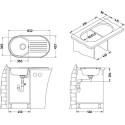 Кухонная мойка ALVEUS Form 40 NAT-90 832X437 (в комплекте с сифоном)