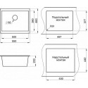 Кухонная мойка GRANULA GR-5551 графит