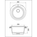 Мойка GRANFEST Rondo GF-R480 (d480) Черный 308 круглая 432577