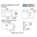 Кухонная мойка BLANCO Andano XL 6S-IF Compact нержавеющая сталь зеркальная полировка 523001