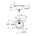 Кухонная мойка GROHE K200 черный гранит 31656AP0