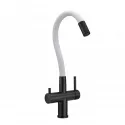 Смеситель MILACIO Ultra MCU.560.TBW Total Black/белый шланг