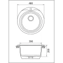 Мойка GRANFEST Rondo GF-R480 (d480) Черный 308 круглая 432577