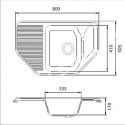 Мойка GRANFEST Corner GF-C800E (800х500) Песочный 302 угловая 417548