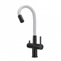 Смеситель MILACIO Ultra MCU.560.TBW Total Black/белый шланг