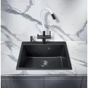 Смеситель MILACIO Ultra MCU.560.TBW Total Black/белый шланг