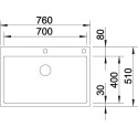 Кухонная мойка BLANCO CLARON 700-IF/A Durinox® отводная арматура InFino®нержавеющая сталь Durinox 523394