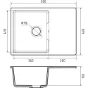 Кухонная мойка GRANFEST URBAN 668L dark gray