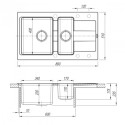 Кухонная мойка FLORENTINA Комби 860К грей (21.410.D0860.305)