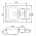 Мойка GRANFEST Standart GF-S645L (645х500) Серый 310 с крылом 417589