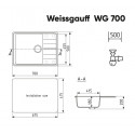 Кухонная мойка WEISSGAUFF WG 70005 Gray