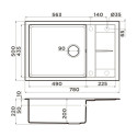 Кухонная мойка OMOIKIRI Sumi 78A-LB-GR (4997102)