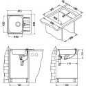 Кухонная мойка ALVEUS Line 60 NAT-90 1065681 (в комплекте с сифоном 1064388)