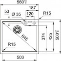 Кухонная мойка FRANKE UBG 610-50 черный матовый (114.0634.792)