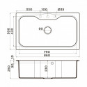 Кухонная мойка OMOIKIRI Maru 86-GR (4993574)