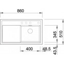 Кухонная мойка Blanco ZENAR 45S (чаша слева) клапан-автомат InFino мускат (523829)
