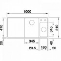 Кухонная мойка BLANCO AXIA III 6 S SILGRANIT жемчужный чаша справа (523476)