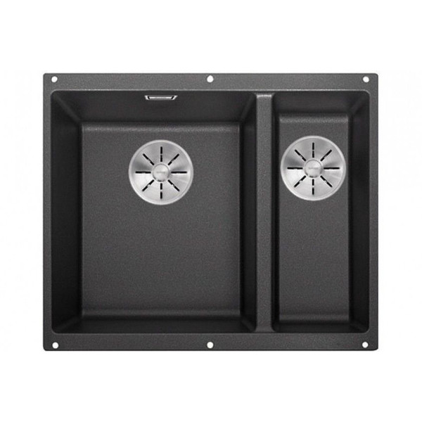Кухонная мойка BLANCO SUBLINE 340/160-F отводная арматура InFino® антрацит гранит 523568