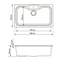 Мойка OMOIKIRI maru 86-bl tetogranit/черный 4993138