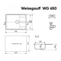 Кухонная мойка WEISSGAUFF WG 65001 White