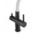 Смеситель MILACIO Ultra MCU.560.TBW Total Black/белый шланг