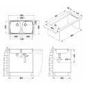 Кухонная мойка ALVEUS BASIC 160 NAT-90 1049232 (в комплекте с сифоном 1130557)