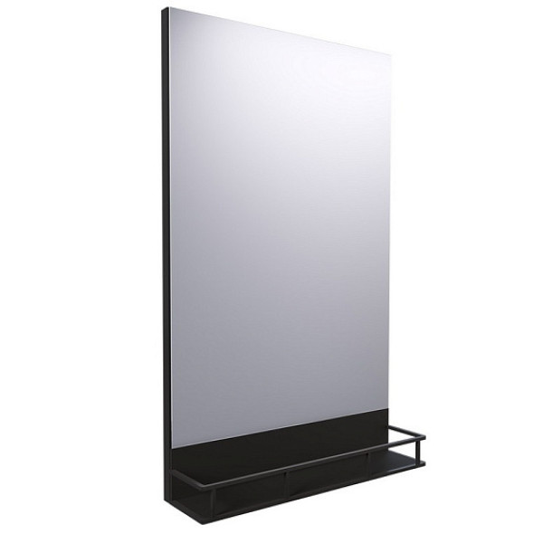 Зеркало GROSSMAN МЕТРИС 50 см в раме с полочкой черное 205001
