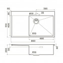 Кухонная мойка OMOIKIRI Akisame 86-GB-R Side (4997044)