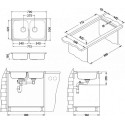 Кухонная мойка ALVEUS Line 90 NAT-90 1066751 (в комплекте с сифоном 1130555)