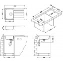 Кухонная мойка ALVEUS Line 20 LEI-90 1065579 (в комплекте с сифоном 1130551)