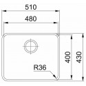 Врезная кухонная мойка FRANKE ANX 110-48, 51х43см, нержавеющая сталь (122.0204.649)