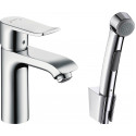 Смеситель Hansgrohe Metris 31285000 для раковины с гигиеническим душем