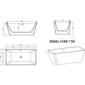 Акриловая ванна BelBagno BB60-1500-750