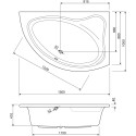 Акриловая ванна Cezares Tebe 150x100 R