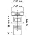 Донный клапан для раковины Wasserkraft A047
