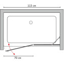 Душевая дверь в нишу GuteWetter Trend Door GK-862AP правая 113 см стекло бесцветное Two, профиль хром
