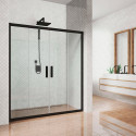 Душевая дверь в нишу Kubele DE019D4-CLN-BLMT 160 см, профиль матовый черный