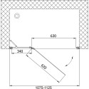 Душевая дверь в нишу Vegas Glass AFP 110 08 01 L вход 63 см, профиль глянцевый хром, стекло прозрачное